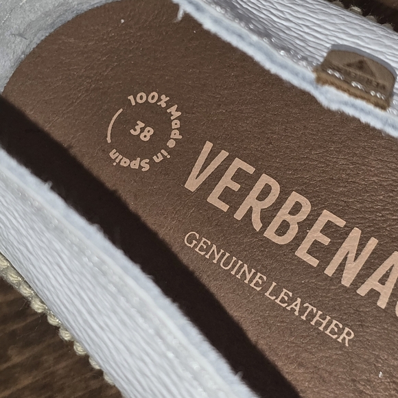 NWOT Verbenas White Nucleo Made In Spain Leather Slip-ons Women's Size 7.5 - Picture 6 of 9